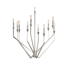 Load image into Gallery viewer, Archie Chandelier in 10-Light/Polished Nickel.
