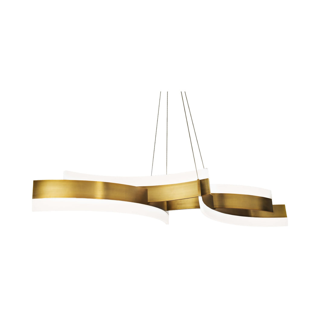 Arcs LED Pendant Light in Aged Brass.
