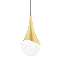 Load image into Gallery viewer, Ariana Pendant Light in White and Brass.
