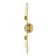 Load image into Gallery viewer, Ariel Wall Light in Aged Brass (2-Light).

