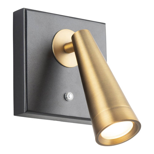 Arne LED Adjustable Wall Light in Aged Brass.