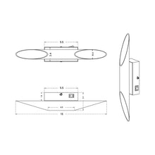 Load image into Gallery viewer, Bolero LED Wall Light - line drawing.
