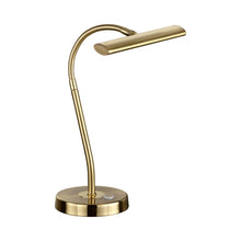 Load image into Gallery viewer, Curtis LED Desk Lamp in Satin Brass.
