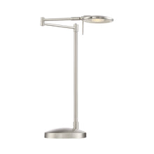 Load image into Gallery viewer, Dessau Turbo LED Table Lamp in Satin Nickel.

