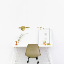 Load image into Gallery viewer, Dessau Turbo LED Table Lamp in office.
