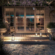 Load image into Gallery viewer, Epoque LED Portable Battery Table Lamp in Outdoor Area.
