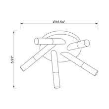 Load image into Gallery viewer, H2O Flush Mount Ceiling Light - line drawing.
