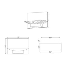 Load image into Gallery viewer, H2O LED Bath Wall Light - line drawing.
