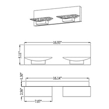 Load image into Gallery viewer, H2O LED Bath Wall Light - line drawing.
