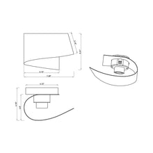 Load image into Gallery viewer, H2O Ribbon LED Bath Light - line drawing.
