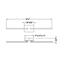 Load image into Gallery viewer, Highway LED Adjustable Semi Flush Mount Ceiling Light - line drawing.
