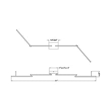 Load image into Gallery viewer, Highway LED Adjustable Semi Flush Mount Ceiling Light - line drawing.

