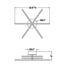 Load image into Gallery viewer, Highway LED Semi Flush Mount Ceiling Light - line drawing.
