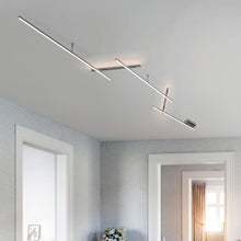 Load image into Gallery viewer, Highway Multiline LED Semi Flush Mount Ceiling Light in living room.
