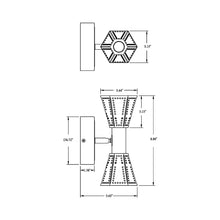 Load image into Gallery viewer, Houston LED Wall Light - line drawing.
