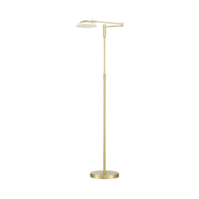 Load image into Gallery viewer, Meran Turbo LED Floor Lamp in Satin Brass.
