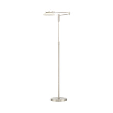 Load image into Gallery viewer, Meran Turbo LED Floor Lamp in Satin Nickel.
