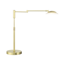 Load image into Gallery viewer, Meran Turbo LED Table Lamp in Satin Brass.
