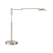 Load image into Gallery viewer, Meran Turbo LED Table Lamp in Satin Nickel.
