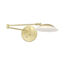 Load image into Gallery viewer, Meran Turbo LED Wall Light in Satin Brass.
