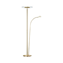 Load image into Gallery viewer, Tampa LED Floor Lamp in Satin Brass (Double Pole).

