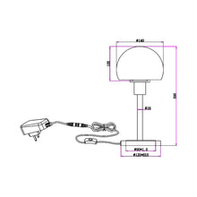 Load image into Gallery viewer, Wilhelm LED Table Lamp - line drawing.
