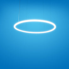 Load image into Gallery viewer, Alphabet of Light LED Circular Suspension Light in Detail.
