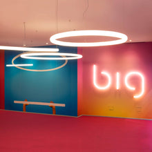 Load image into Gallery viewer, Alphabet of Light LED Circular Suspension Light - Exihibition.
