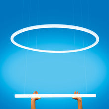 Load image into Gallery viewer, Alphabet of Light LED Linear Suspension Light in Detail.
