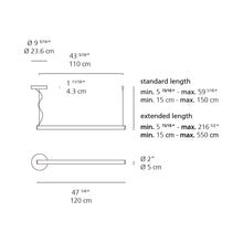 Load image into Gallery viewer, Alphabet of Light LED Linear Suspension Light - line drawing.

