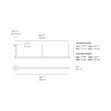 Load image into Gallery viewer, Alphabet of Light LED Linear Suspension Light - line drawing.

