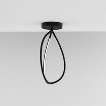 Load image into Gallery viewer, Arrival LED Semi Flush Mount Ceiling Light in Black (Small).
