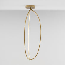 Load image into Gallery viewer, Arrival LED Semi Flush Mount Ceiling Light in Brass (Large).
