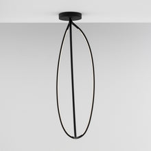 Load image into Gallery viewer, Arrival LED Semi Flush Mount Ceiling Light in Black (Large).
