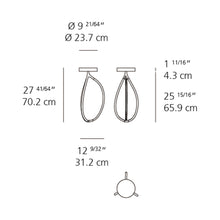 Load image into Gallery viewer, Arrival LED Semi Flush Mount Ceiling Light - line drawing.
