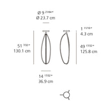 Load image into Gallery viewer, Arrival LED Semi Flush Mount Ceiling Light - line drawing.
