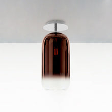 Load image into Gallery viewer, Gople Mini Semi-Flush Mount Ceiling Light - Transparent/Copper / Small.
