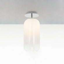 Load image into Gallery viewer, Gople Mini Semi-Flush Mount Ceiling Light - Transparent/White / Small.
