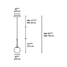 Load image into Gallery viewer, NH LED Pendant Light - line drawing.
