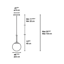 Load image into Gallery viewer, NH LED Pendant Light - line drawing.
