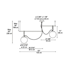 Load image into Gallery viewer, NH S3 LED Suspension Light - line drawing.
