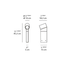 Load image into Gallery viewer, Oblique LED Floor With Ground Spike - line drawing.

