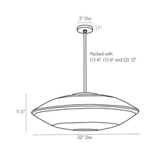 Load image into Gallery viewer, Hadya Pendant Light - line drawing.
