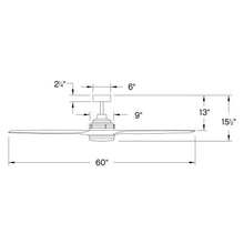 Load image into Gallery viewer, Artiste LED Ceiling Fan - line drawing.
