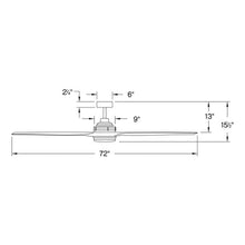 Load image into Gallery viewer, Artiste LED Ceiling Fan - line drawing.

