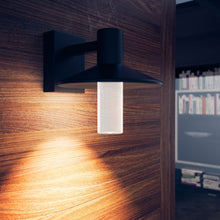 Load image into Gallery viewer, Ash Cylinder Outdoor LED Wall Light in dining room.
