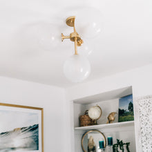 Load image into Gallery viewer, Ashleigh 4-Light LED Semi-Flush Mount Ceiling Light in living room.

