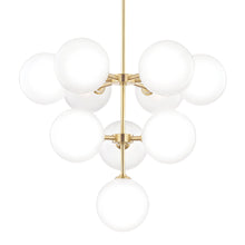 Load image into Gallery viewer, Ashleigh LED Chandelier in Aged Brass.
