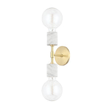 Load image into Gallery viewer, Asime Wall Light in Aged Brass/2-Light.
