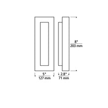Load image into Gallery viewer, Aspen Outdoor LED Wall Light - line drawing.
